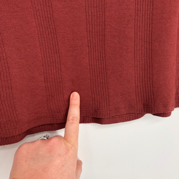 American Eagle Womens Crop Top Size XL Rusty Red Scoop Neck Short Sleeve - Picture 7 of 12